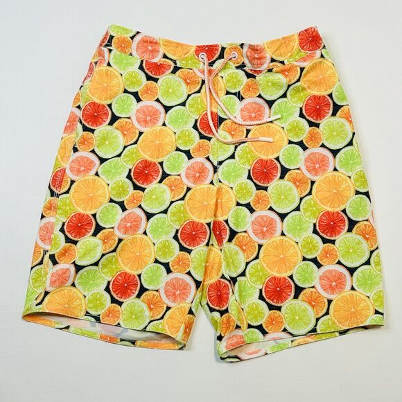 Johnnie-O Size Med Bridgetown Lemonade Board Short Swim Trunks 8.5 In $85 Orange - Picture 4 of 14